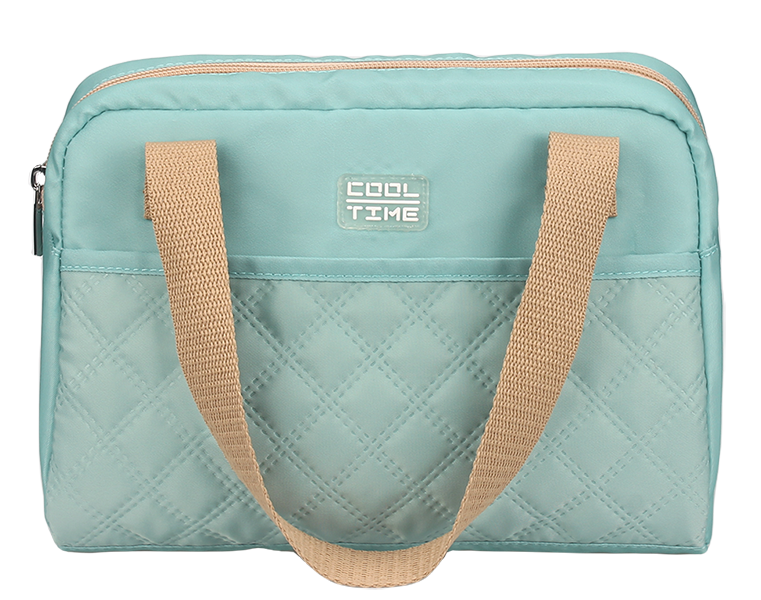 diamond stitched horizontal insulated cooler lunch tote bag