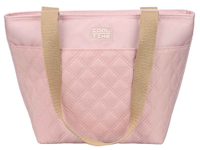 Plain color diamond stitched insulated cooler lunch tote bag multi solid colors