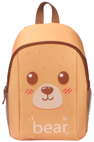 Cartoon lion bear penguin mini backpack insulated cooler lunch bag with side mesh pockets