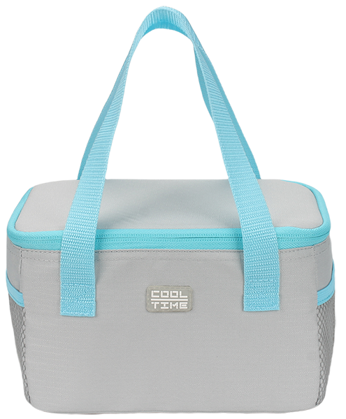 Minimalist plain gray insulated lunch bag embossed with 