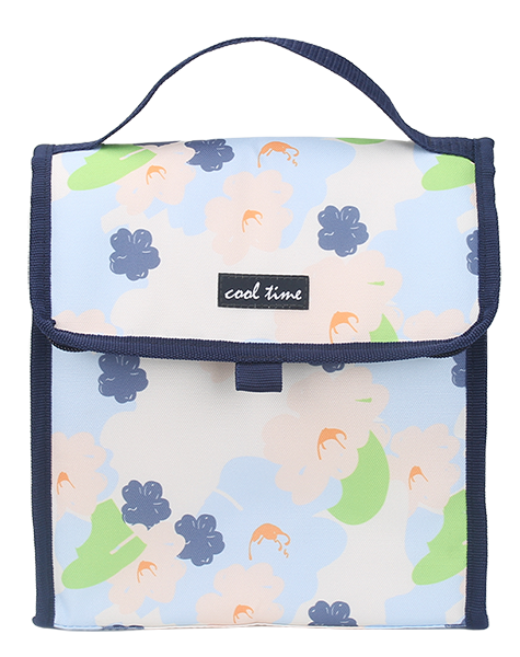  flip top insulated lunch bag for ladies, printed floral & avocado patterns with 