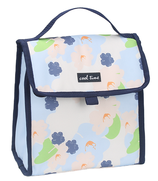flip top insulated lunch bag for ladies, printed floral & avocado patterns with 