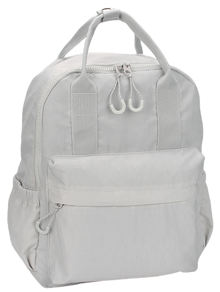 Lightweight  water resistant wrinkled nylon casual backpack with multiple zipper pockets, handheld daily travel school daypack for bulk order custom logo