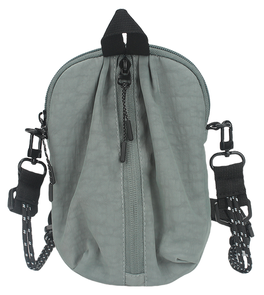 Lightweight water resistant wrinkled nylon mini crossbody bag with multi zipper pockets, adjustable shoulder strap portable phone sling bag for daily travel bulk supply custom logo
