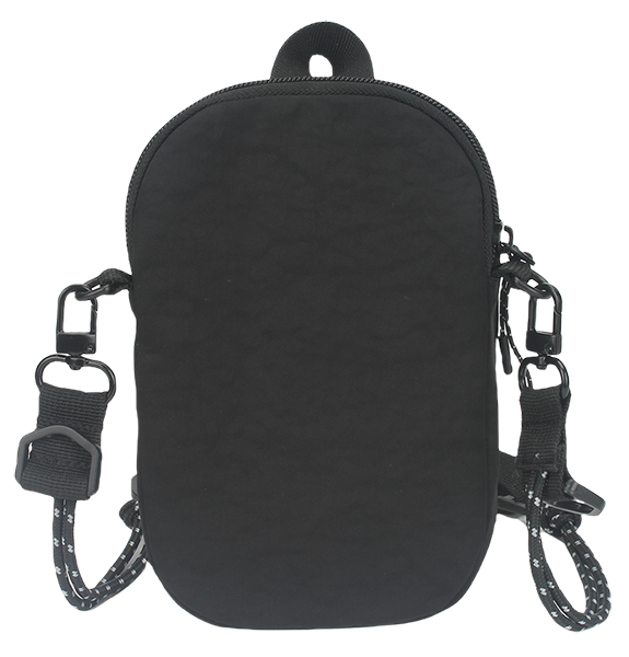 Lightweight water resistant wrinkled nylon mini crossbody bag with multi zipper pockets, adjustable shoulder strap portable phone sling bag for daily travel bulk supply custom logo