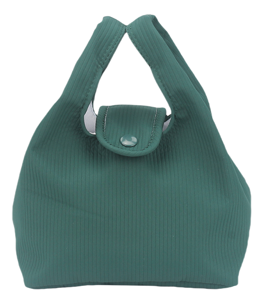 1Foldable stretch fabric small handbag, gym travel storage bag custom logo 2. Vertical rib mini hand tote, waterproof portable women makeup pouch 