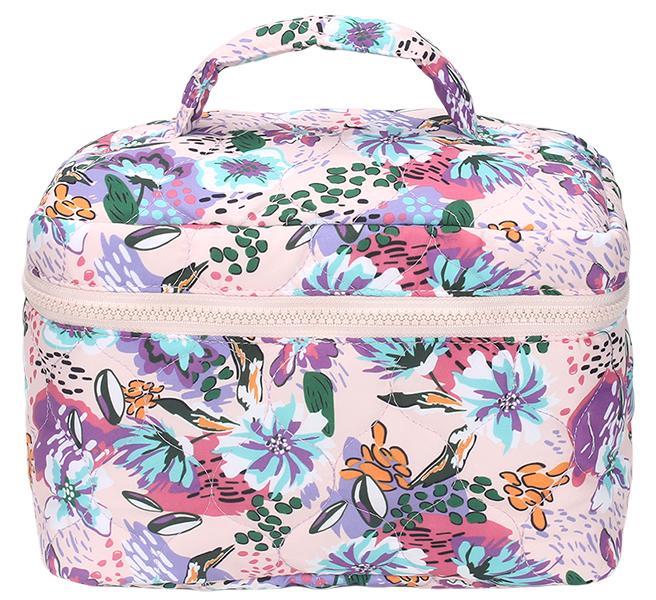 Zipper large capacity travel makeup organizer toiletry carry bag