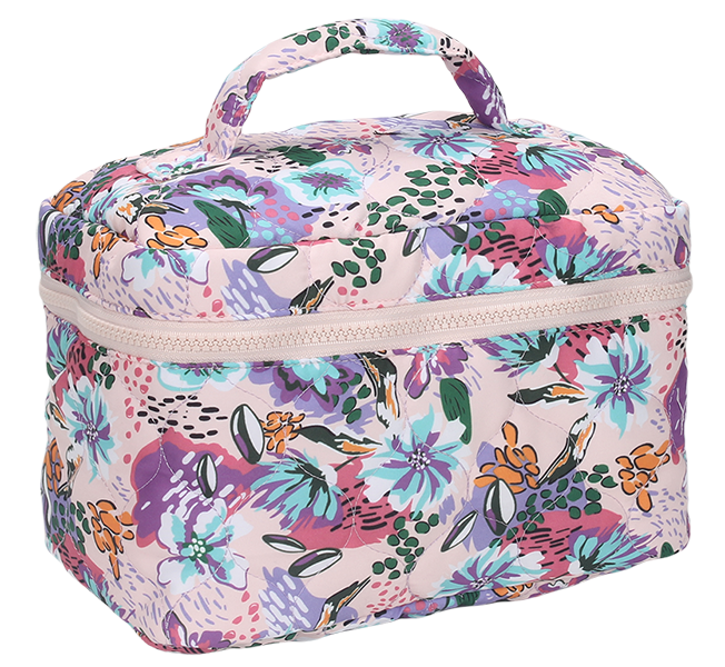 Zipper large capacity travel makeup organizer toiletry carry bag