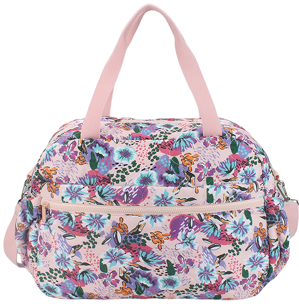 Multi-purpose portable overnight tote bag with dual carry handles and adjustable crossbody strap