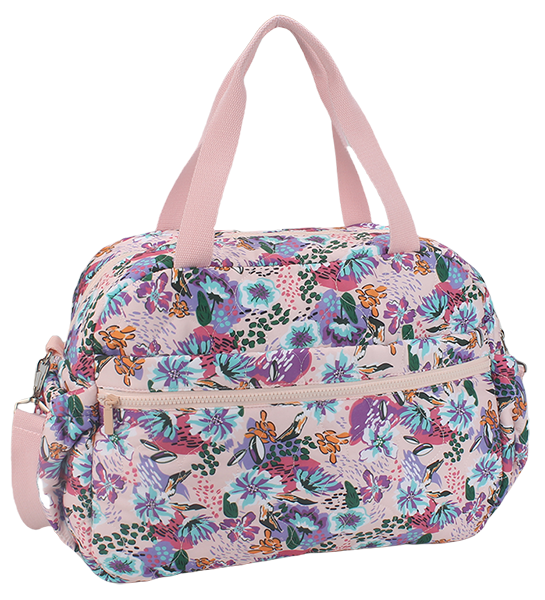 Multi-purpose portable overnight tote bag with dual carry handles and adjustable crossbody strap