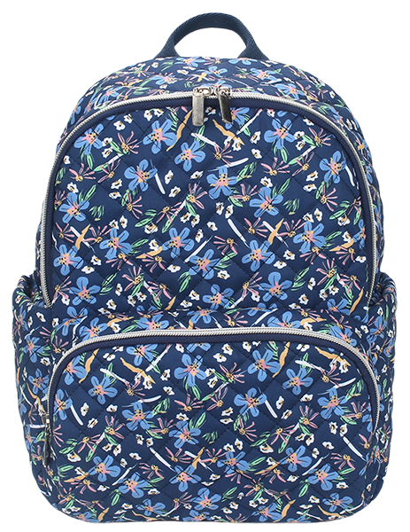Lightweight zipper travel backpack with front storage pockets and side compartments