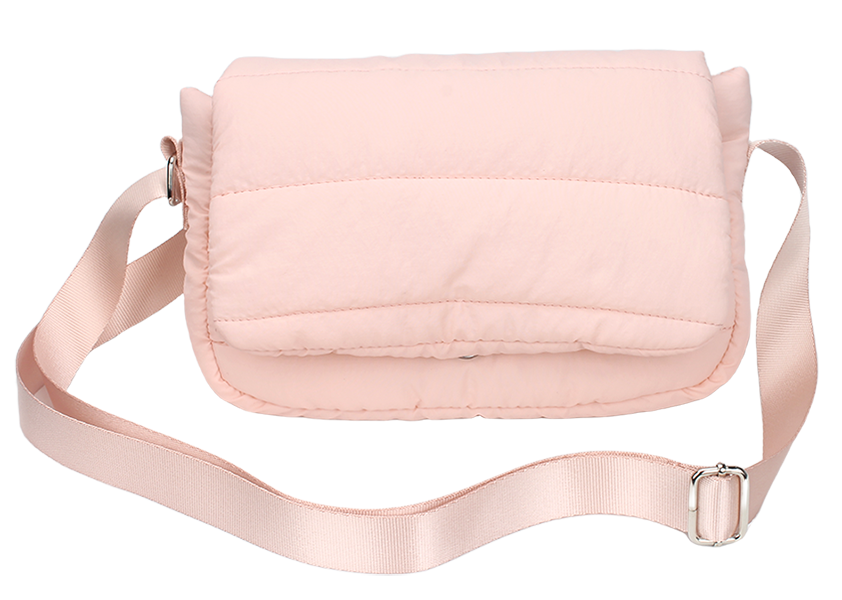 Lightweight padded messenger shoulder bag with snap flap closure for daily storage