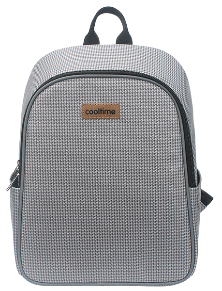 Portable insulated small lunch backpack with top handle and side storage pockets